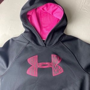 Under armour youth hoodie pink black